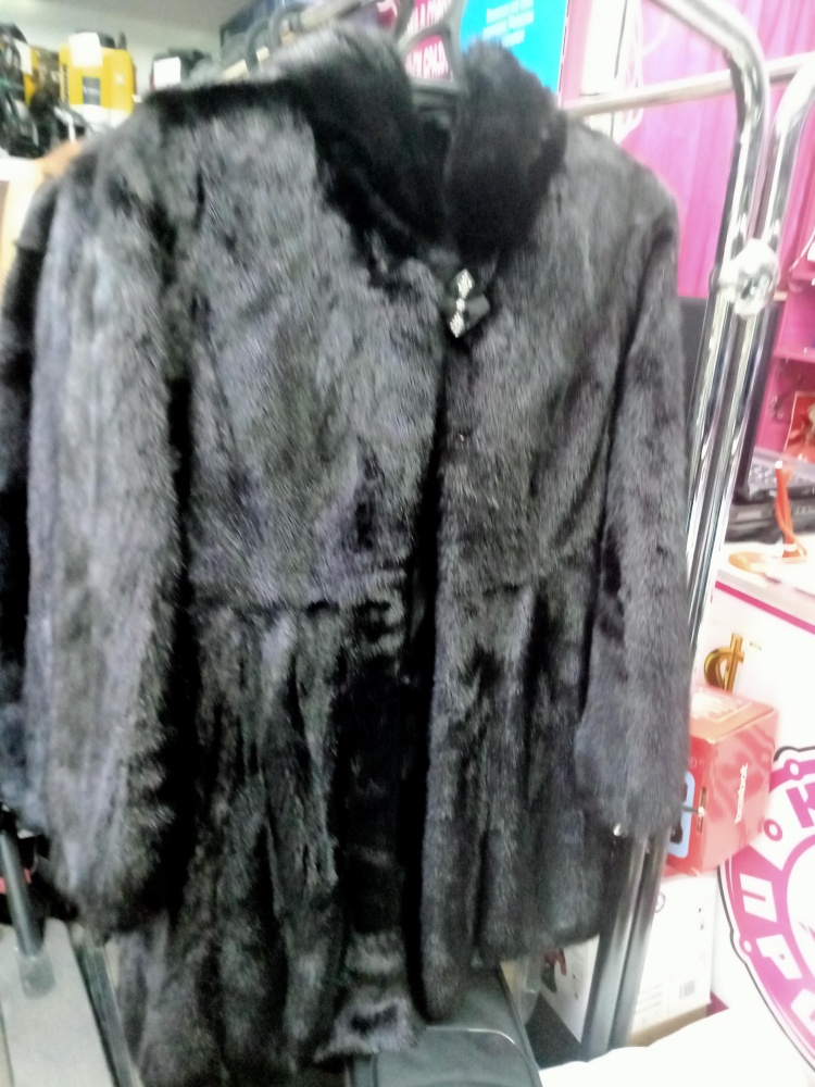 Шуба НОРКОВАЯ АЛЕФ ЧЕРНАЯ 42-44Р